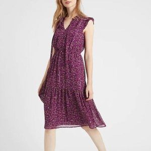 Banana Republic Factory Ruffle-Neck Midi D…